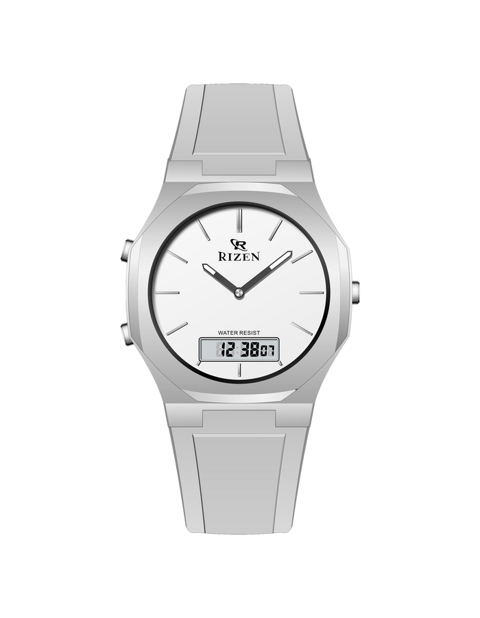 Rizen Dual Display Analog-Digital Wristwatch – Water Resistant, Available in Multiple Colors