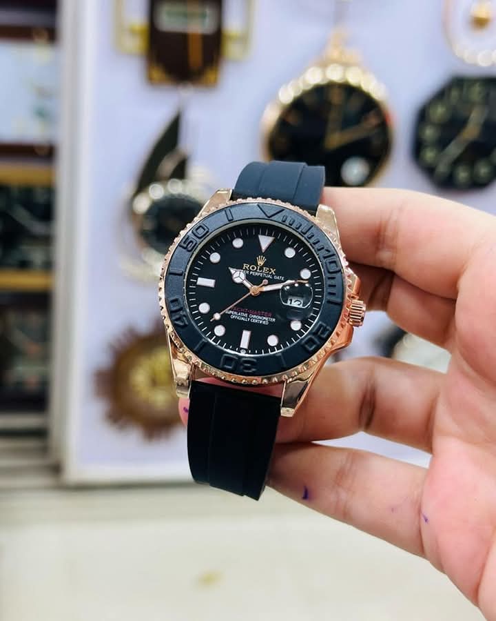 ROLEX YACHT MASTER SILICONE STRAP WATCH