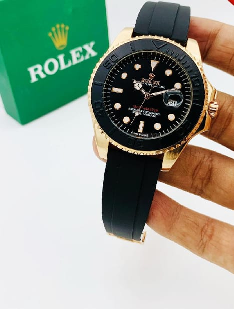 ROLEX YACHT MASTER SILICONE STRAP WATCH