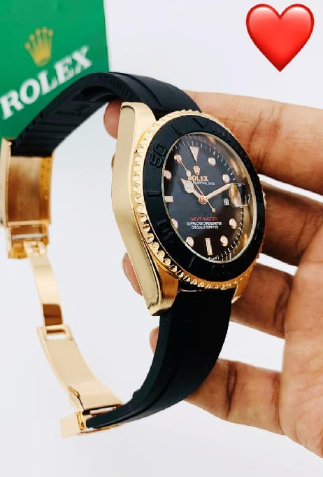 ROLEX YACHT MASTER SILICONE STRAP WATCH