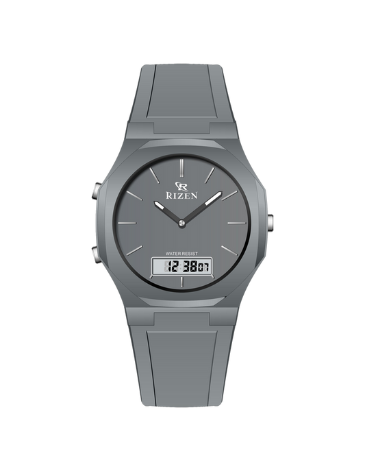 Rizen Dual Display Analog-Digital Wristwatch – Water Resistant, Available in Multiple Colors