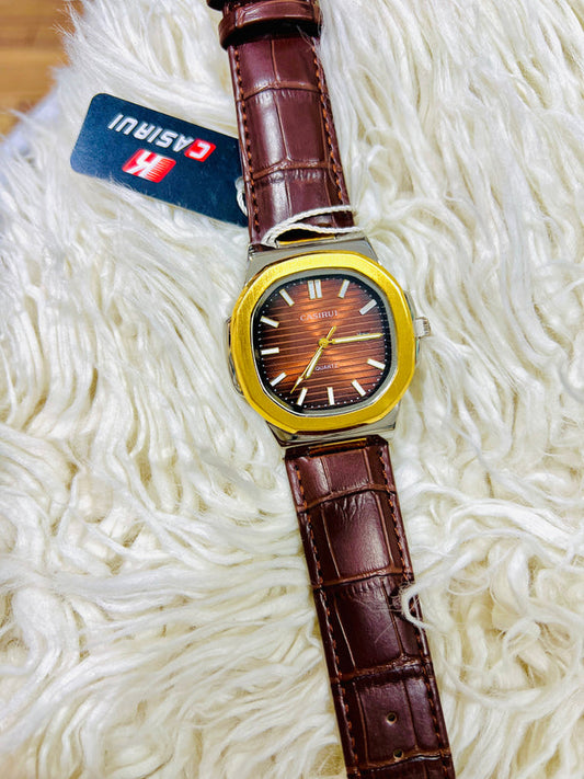 Casirui Luxury Quartz Wrist Watch –  master lock  Leather Strap